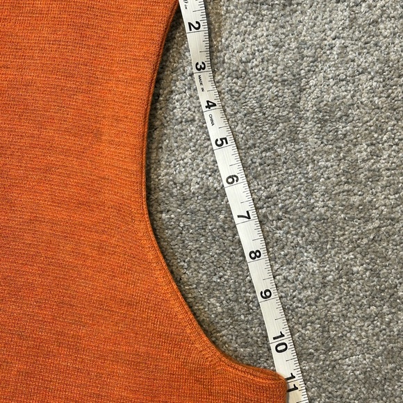 Vtg Belford RST/ORG Button Sweater Vest Gender Neutral Marino Wool Australia L - Picture 11 of 12